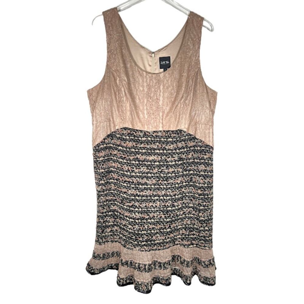 Isabel Toledo x Lane Bryant Tweed Boucle Lace Dress 20 Formal Ruffle Skirt